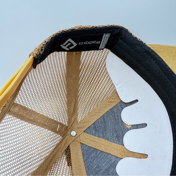 H3SportGear Classic Mustard Gold American Flag Trucker Cap Adjustable - Picture 7 of 9